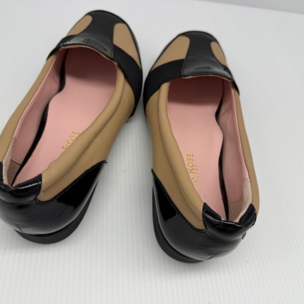 Taryn Rose Traveler Taurus Tan & Black Patent Leather Flat Slip On Loafers 7M - Picture 6 of 9